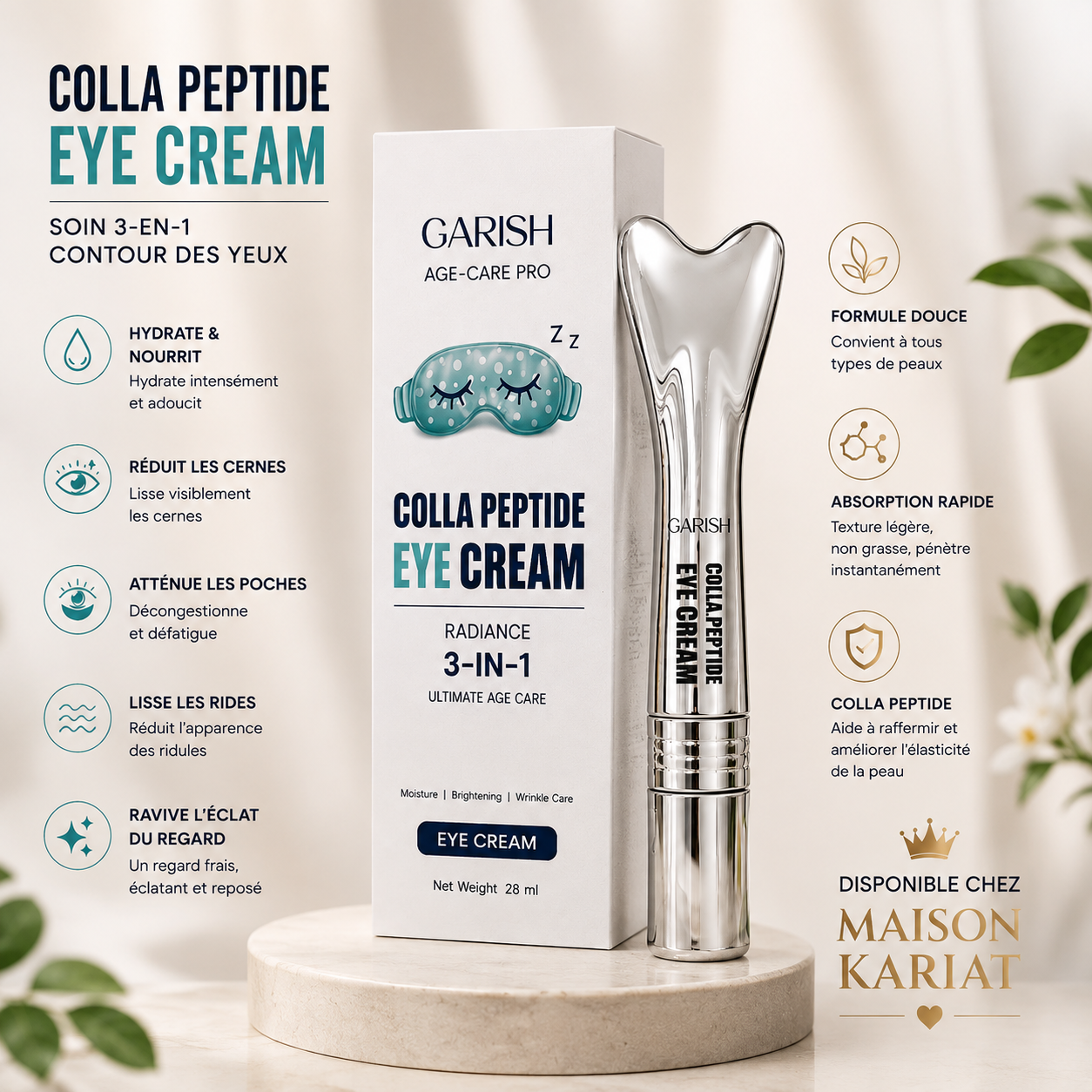 Colla Peptide Eye Cream – Crème Contour des Yeux 3-en-1
