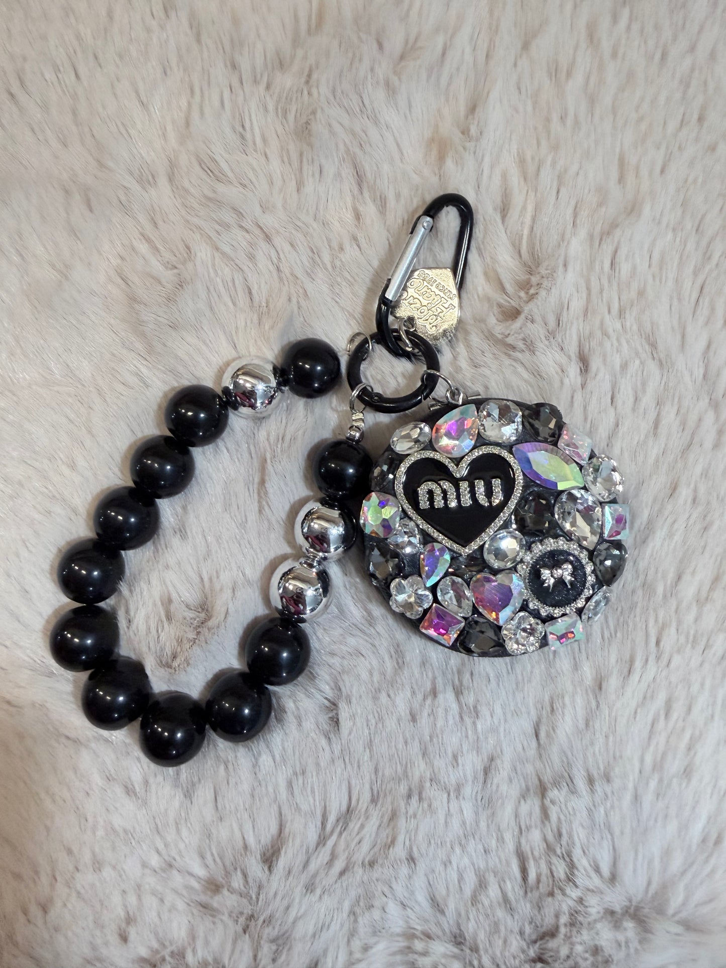 Miroir strass - porte clé