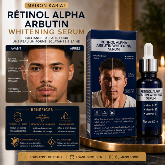 Sérum Visage au Rétinol & Alpha-Arbutine – Teint Unifié, Éclat & Imperfections