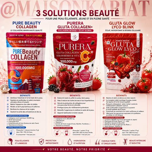 Gluta Glow ou collagen ou Purera Peau Parfait