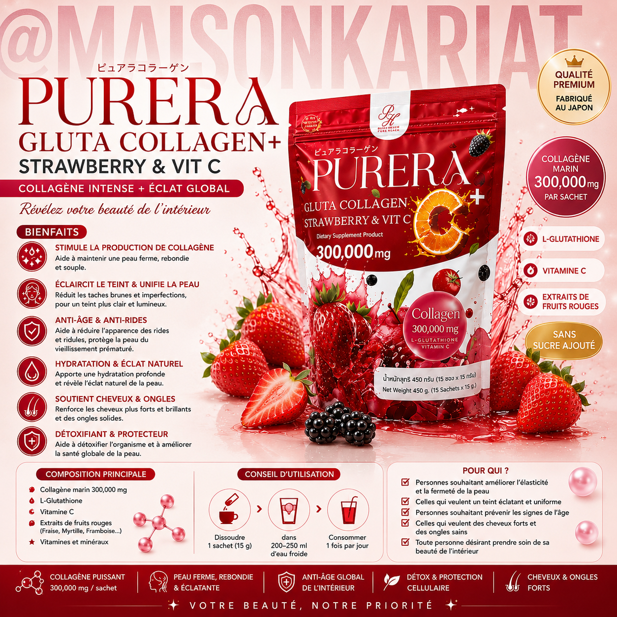 Gluta Glow ou collagen ou Purera Peau Parfait