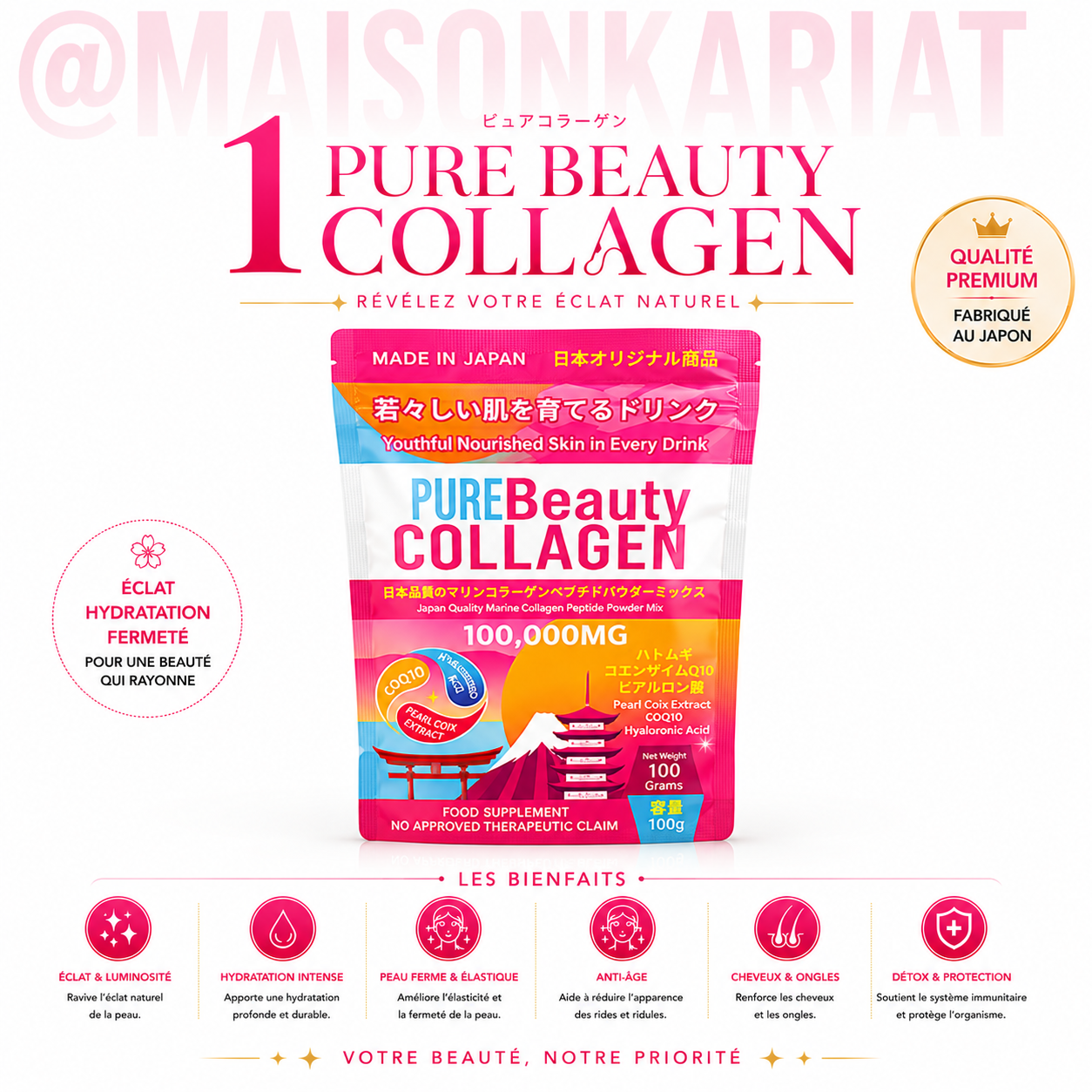 Gluta Glow ou collagen ou Purera Peau Parfait