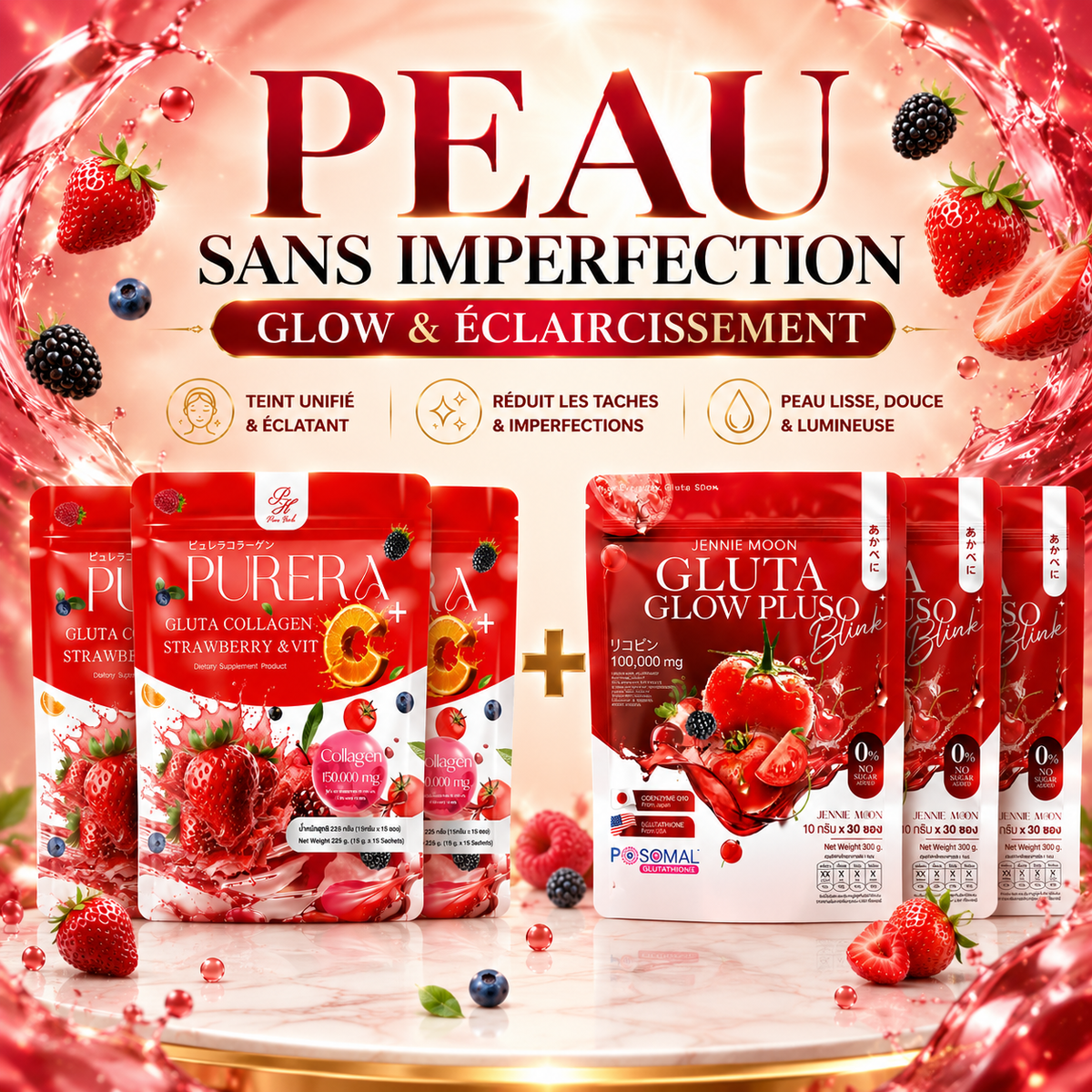 Gluta Glow ou Purera Peau Parfait