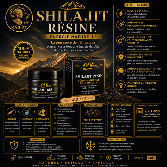 Résine de SHILAJIT PURE 50G